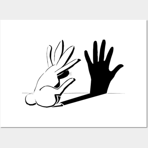 Rabbit Hand Shadow Wall Art by Desert Owl Designs